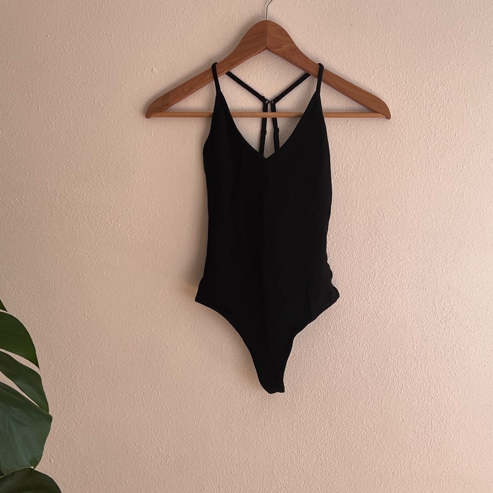 Sunday Best Black Thong Bodysuit